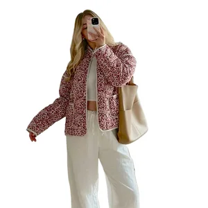 Autumn Women's Coats-Solid Casual Loose-Fitting Standard Woven Windproof Keep Warm V-neck Full-Sleeve Jacket