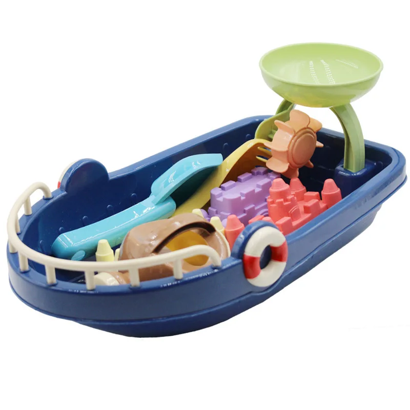 7pcs/set Children Beach Toys Baby Summer Digging Sand Tool Boat Castle