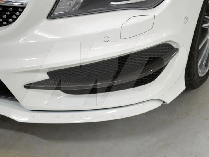 Piecha Style Carbon Fiber Front Bumper Canards For 2013-2015 Mercedes ...