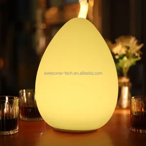 Modern 16-Color LED Egg Shape Night Light Battery Remote Controlled Lamps for Bedroom Middle Table Colorful Mood Room Decor