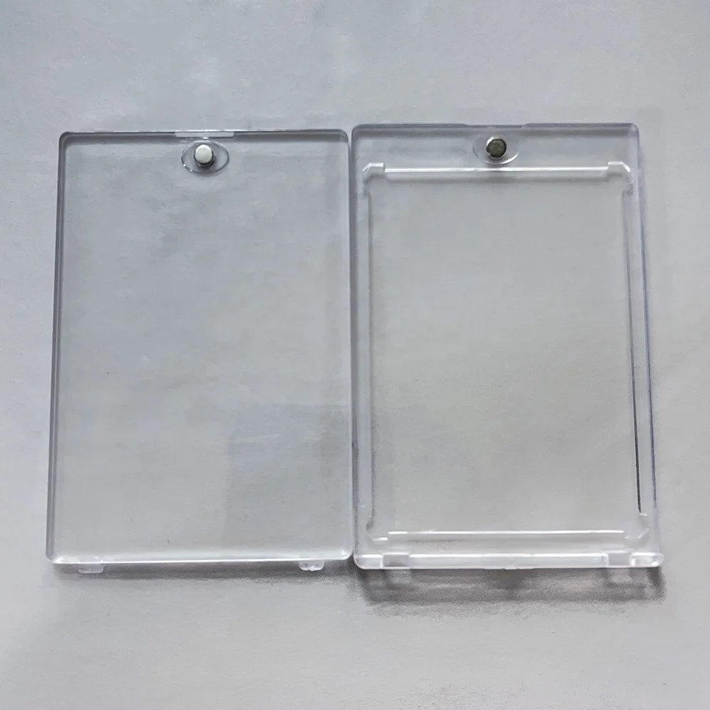 35Pt Uv Protection One Touch Magnetic Transparent Id Name Trading Business Card Case Holder