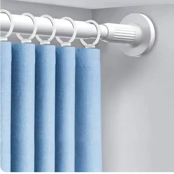 Hot sale   bathroom adjustable shower curtain rod sets removable metal telescopic window curtain rods