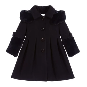 Sample Customize Acceptable Kids Clothing Black Color Warm Winter Clothes Comfortable Babys Coat With Hoodie