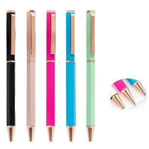 Multi-Color Rotating Oil Ballpoint New Sports-Style Metal Hexagonal Office Writing Stationery for Advertising Gifts Wholesale
