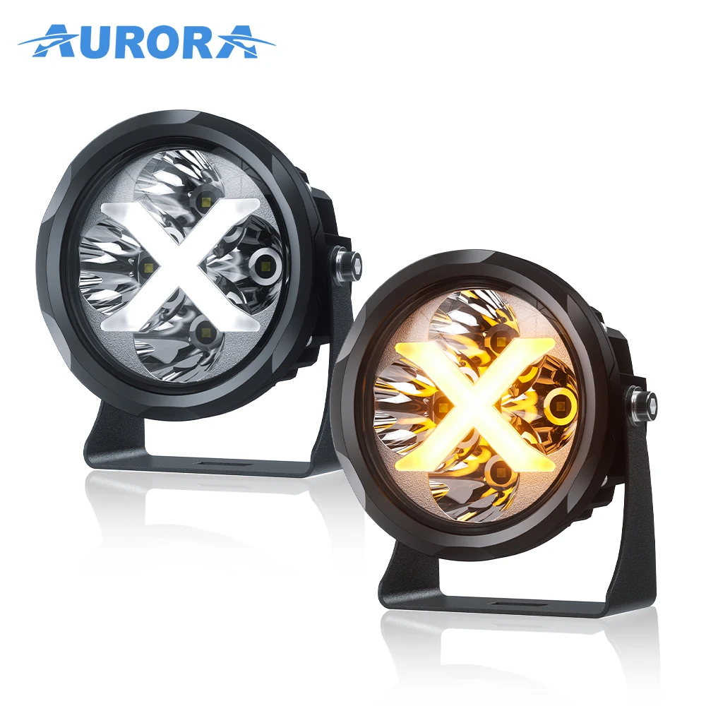 新品未使用品 AURORA 4インチ LEDワークライト AURORA 特許取得済オフロード LED ワークライト RGB バックグラウンド
