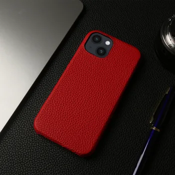 Zenos pebbled phone case is suitable for iphone12,13,14,15 series genuine leather shell anti-fall protective cover