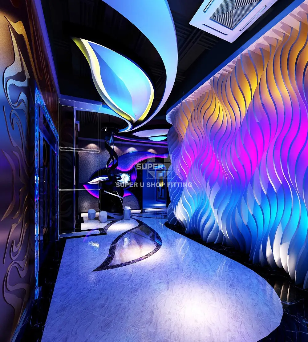 Custom 3D Night Club Interior Design - KTV Room Decor