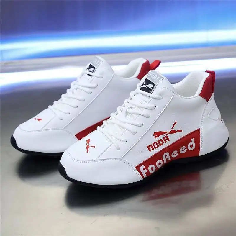 Inner Heightening Shoes Leather Surface Korean Style Casual Shoes Men's