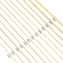 Thin fashion chains Stainless Steel necklace 18k gold pvd plated box chain necklace Herringbone Wave Chain Minimalist necklace