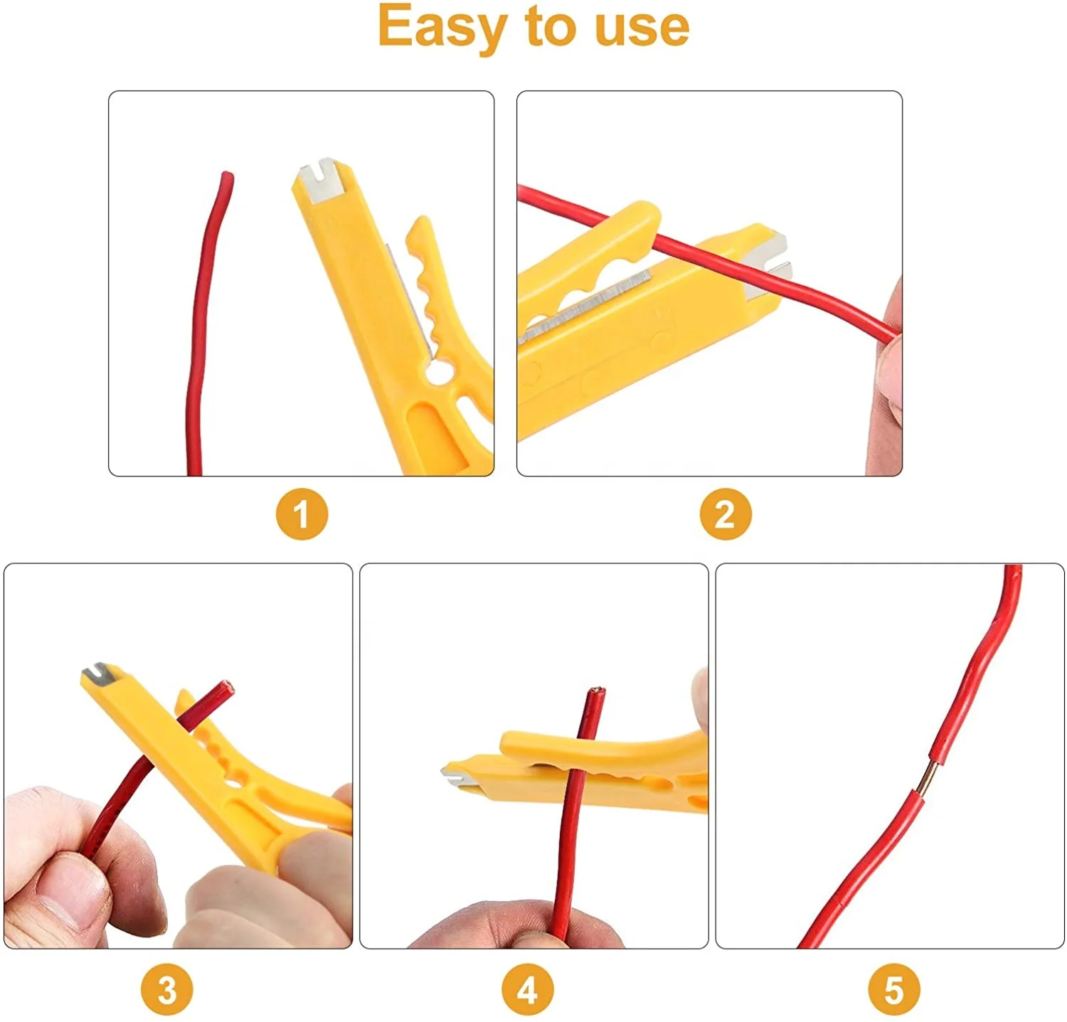 Floopstyle Mini Wire Stripper 4-Pack – Portable Crimping Tool For RJ45, Cat5, Cat6, Network Cables With Punch Down Cutter