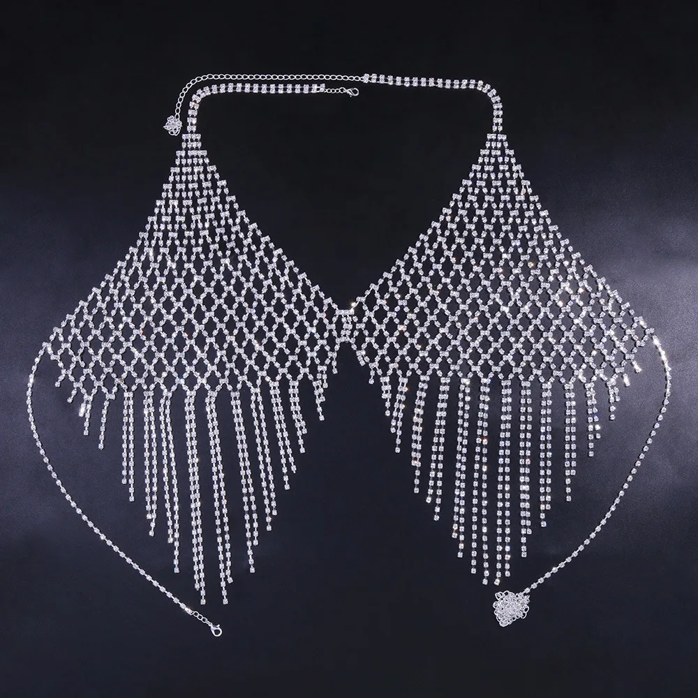 European and American Nightclubs Shiny Tassel Chest Hot Girl's Sparkle ...