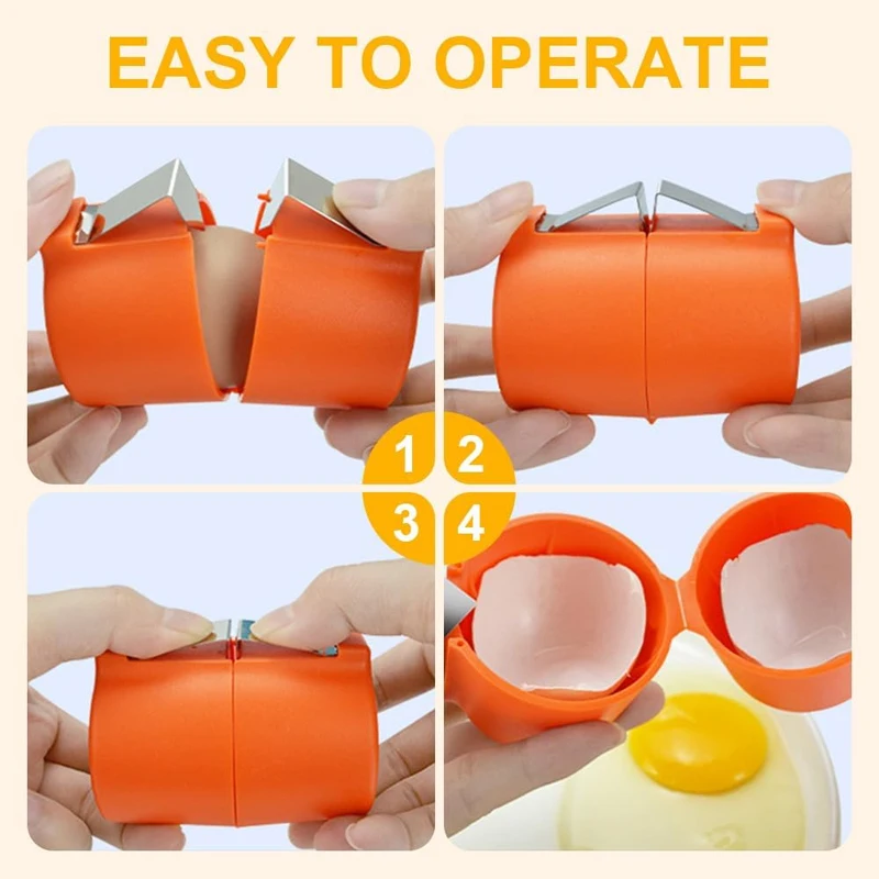 New Kitchen Tool Gadget Egg Shell Opener for Hard Boiled Eggs Peeler Breaker Separator Divider Plastic Manual Egg Shell Opener