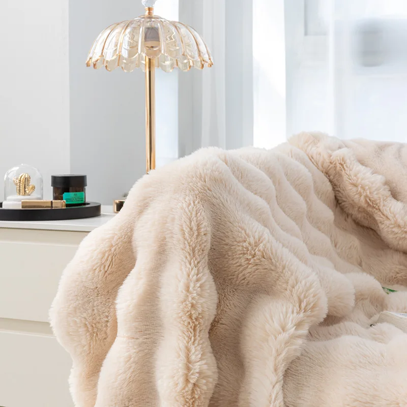 Direct Sales By Manufacturers Warm Tuscan Imitation Fur Blanket Winter