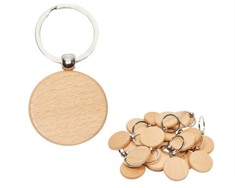Custom Diy Gifts Handmade Keychain Wooden Key Tag With Split Ring Key ...