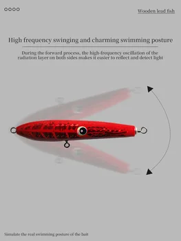 Metal Printed Wooden Floating Pencil Bait 16cm 45g Sea Fishing Deep Sea Golden Gun GT Cattle Port Luya with Hooks – Metal Jig – view 5