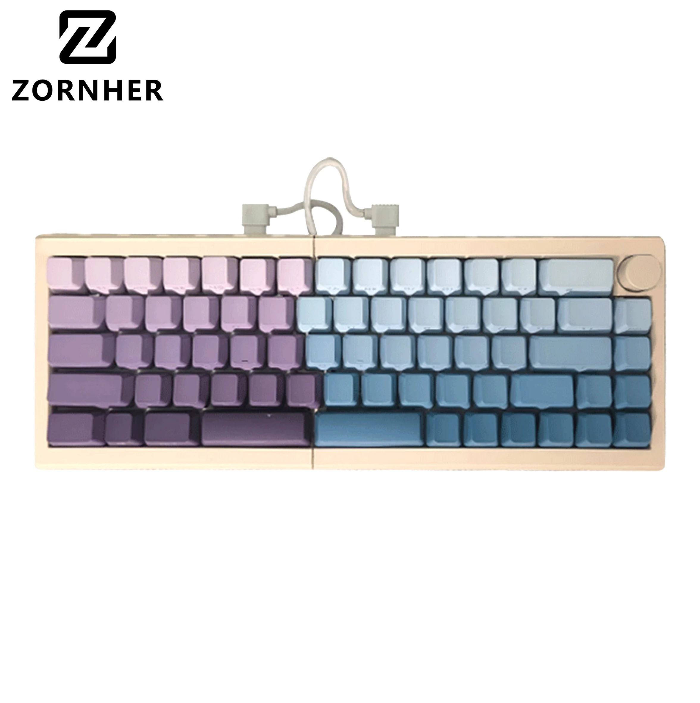 Zornher ST68 68keys Split Mechanical Keyboard Cute Wireless Tri