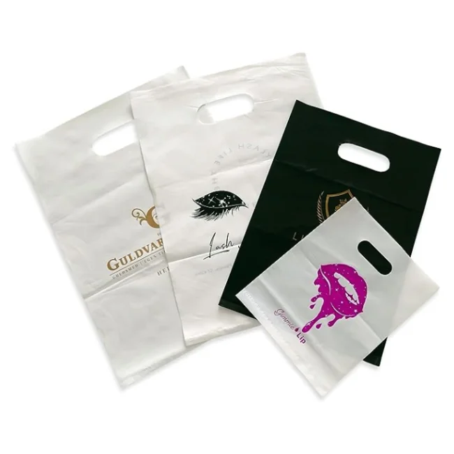 Custom Die Cut Plastic Bags Biodegradable Plastic Shopping Bags With