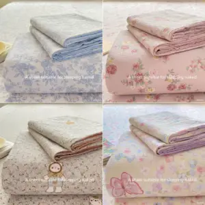 Modern Soft Polyester Printed Sheets Luxurious Polyester Bed Sheets Flora Patterns Bedding Set