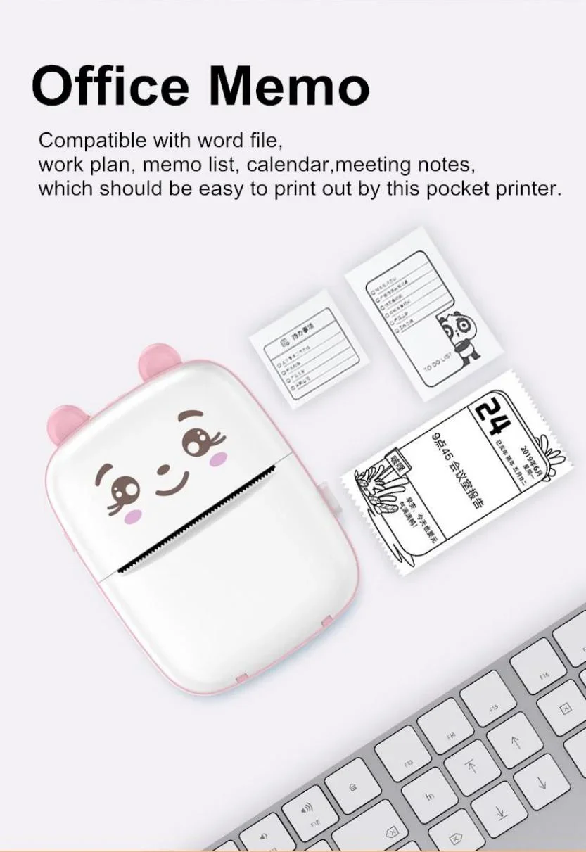 Bt 4.0 Inkless Mini Pocket Photo Printer Mobile Phone Printer Sports Portable Travelling Printer Foto
