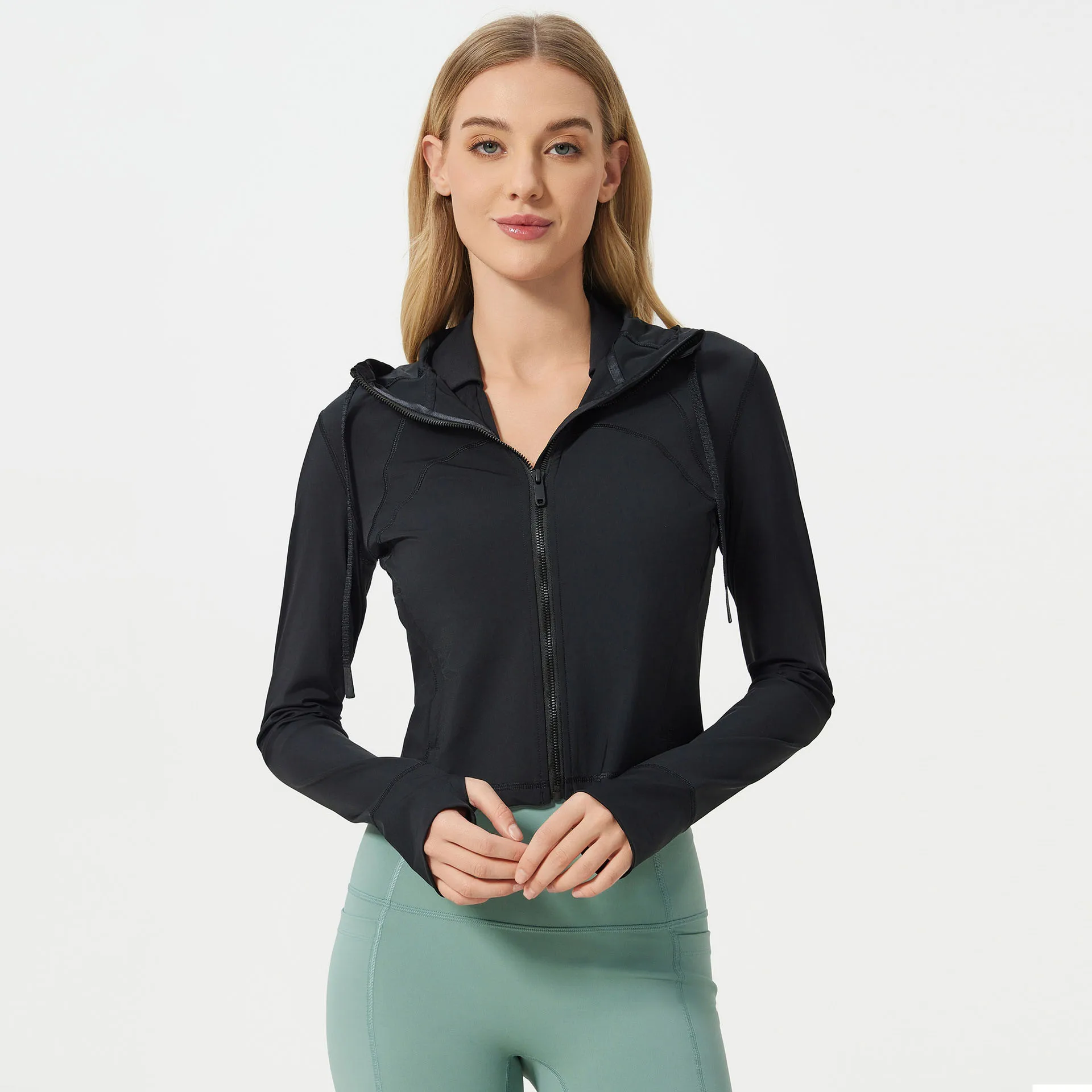 2025 Summer UPF50+ Drawstring Hooded Zip up Sun Proof Jacket