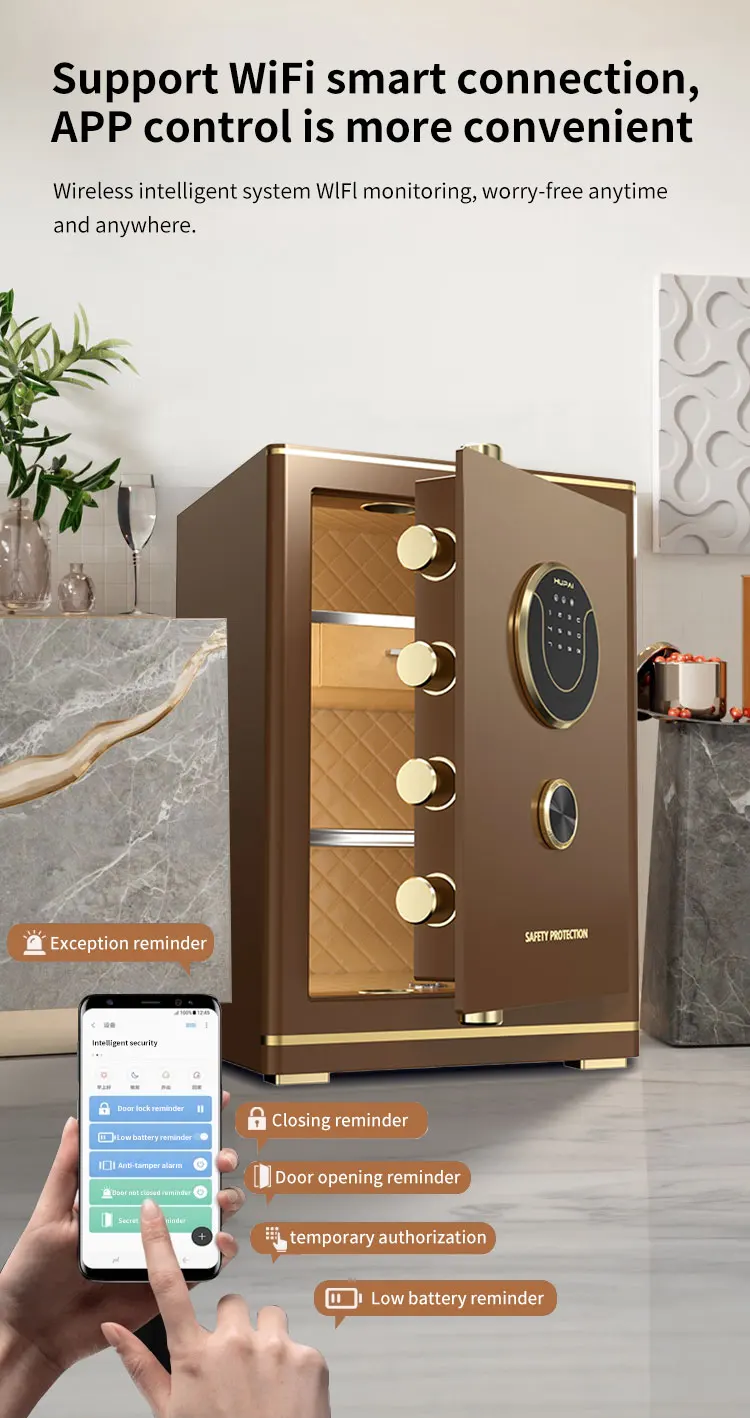 CEQSAFE All Steel Large Anti-Theft Fireproof Safe Box with Fingerprint Password Remote WIFI Access for Home Office Documents supplier