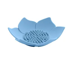 Мыльница с цветами лотоса силиконовый держатель для мыла нескользящий гибкий поднос ванной и