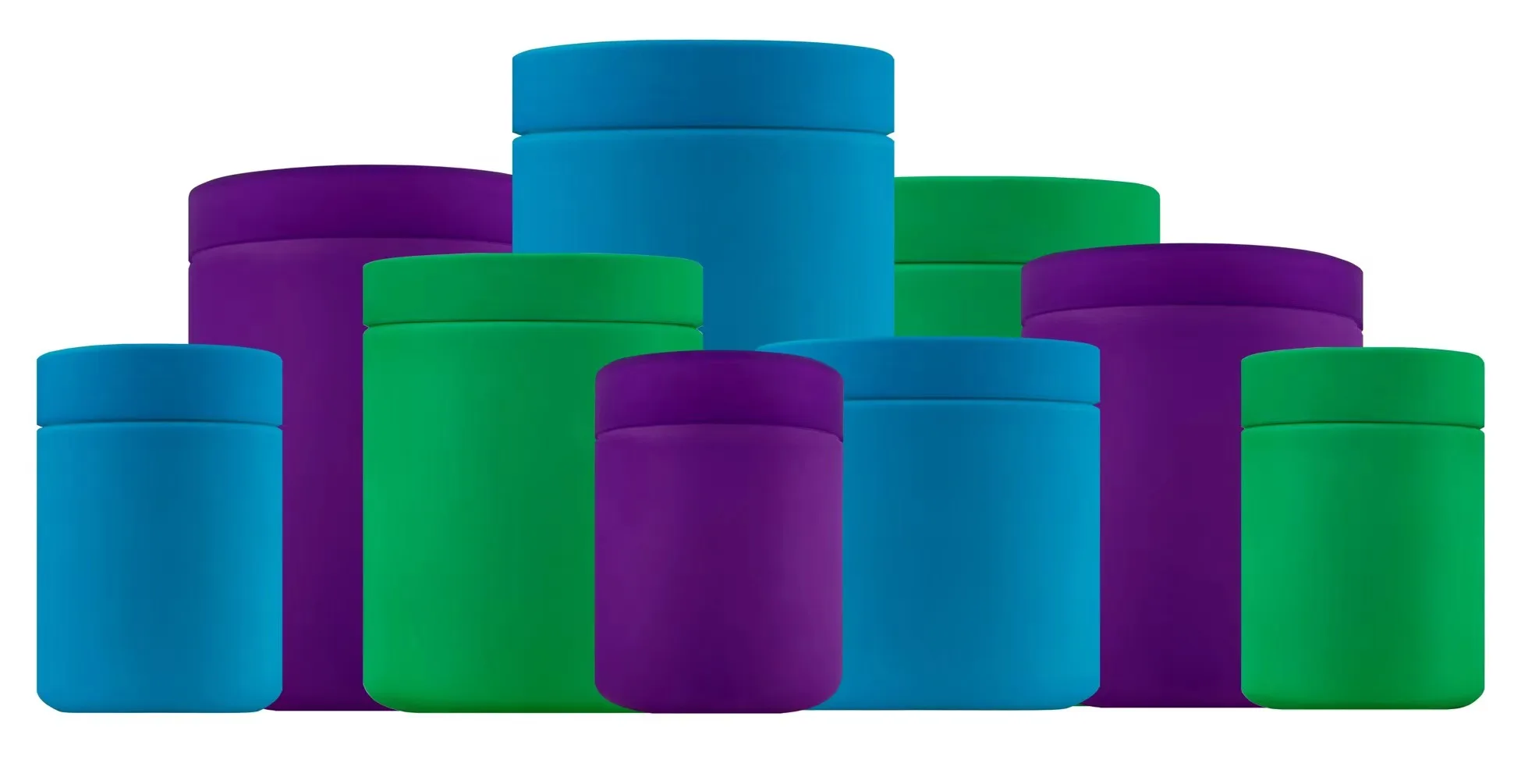 40oz 1100ml HDPE Black Soft Touch  Dietary Supplement Packaging Plastic Jar Powder Container