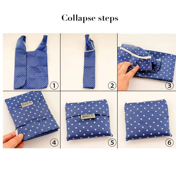 Custom Nylon Foldable Grocery Bags Eco-friendly Ripstop Nylon Pouch Reusable Folding Polyester Shopping Bag