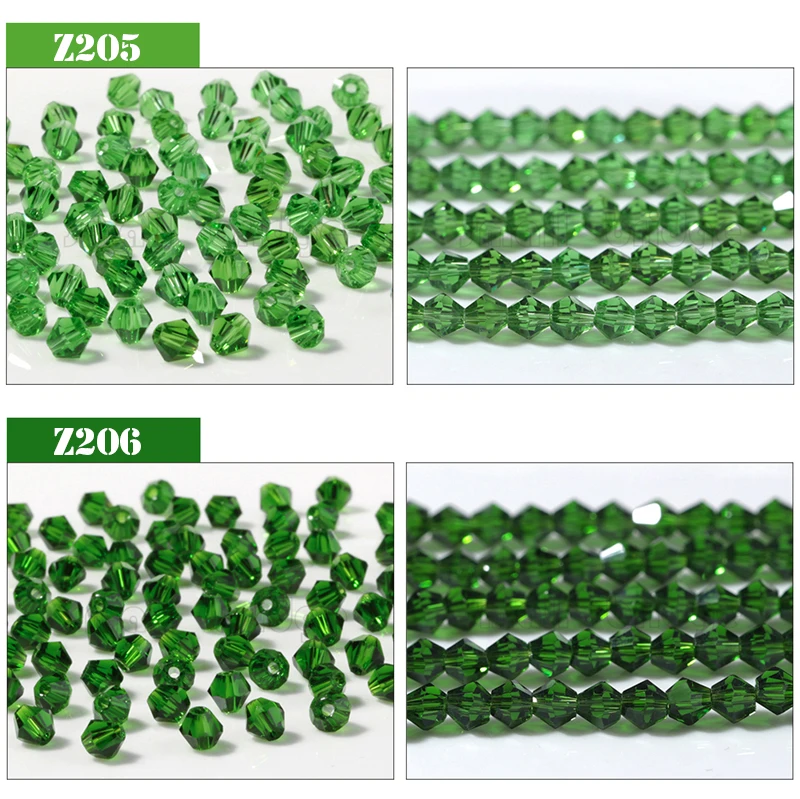 High quality multicolor wholesale loose Crystal Faceted beads 3mm 4mm 6mm bicone  beads details