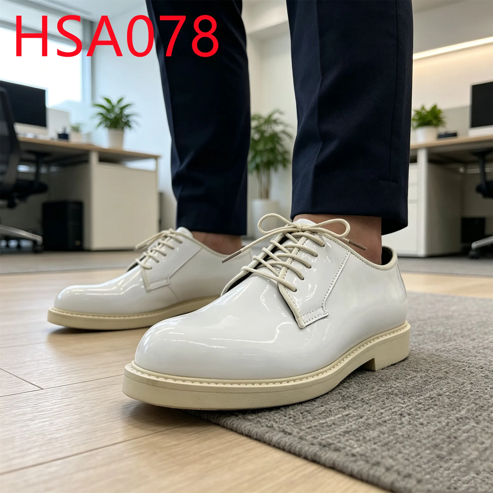 HY,Conference Event Glossy/matte Full Grain Leather Hua Singh Uniform Shoes Round Toe Lace up Men Leather Shoes in BahamasHSA078