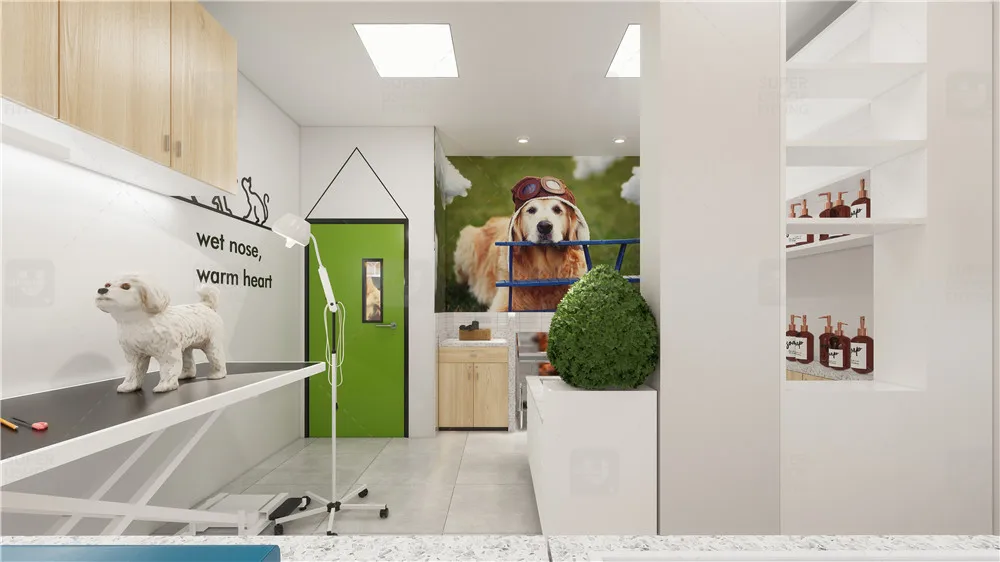 Trendy Pet Food Bag Store Shelving Custom Warm Wood Vet Clinic Shop Display  Shelves Commercial Floor Stand Dog Pet Store Display