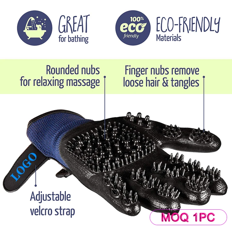 Custom Deshedding Gloves Hand Combing Kit Washing Pet Gog Cat Grooming Glove