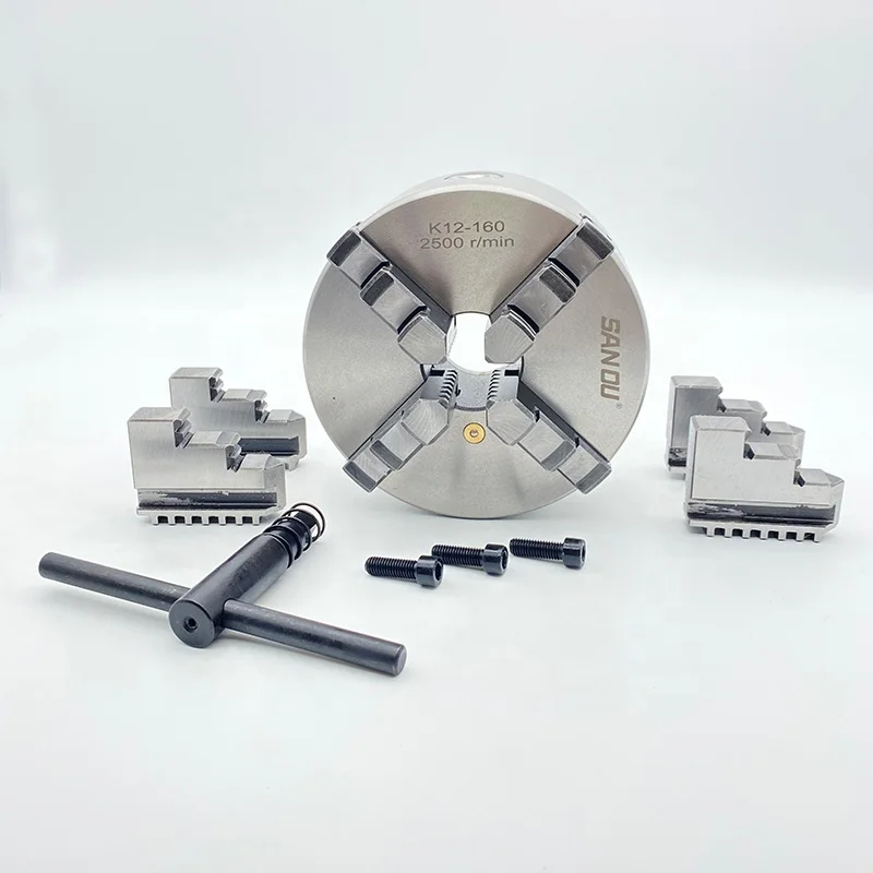 Sanou Lathe Chuck 160mm 4 Jaw Selfcentering Chuck Manual Metal 4 Jaw Lathe Chuck K12160 For