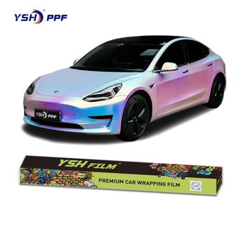 rainbow drift vinyl car wrap white pearl gloss vinyl photochromic car tint film metallic green color cars