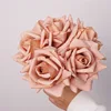 Hand-feel 5-head rose bouquet-brown
