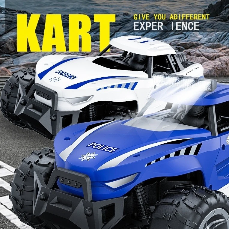 1/16 2.4G Remote Control Car High Speed Police Car With Searchlight Spray Rc Car Toy
