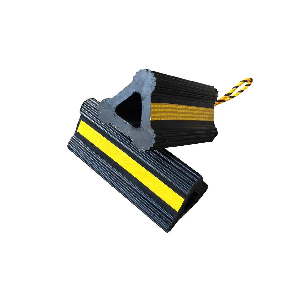 Heavy-Duty Aircraft Rubber Wheel Chock Durable Ploy Rope for Aircraft Truck RV Travel Trailer Helicopter for Car Parking Lot details
