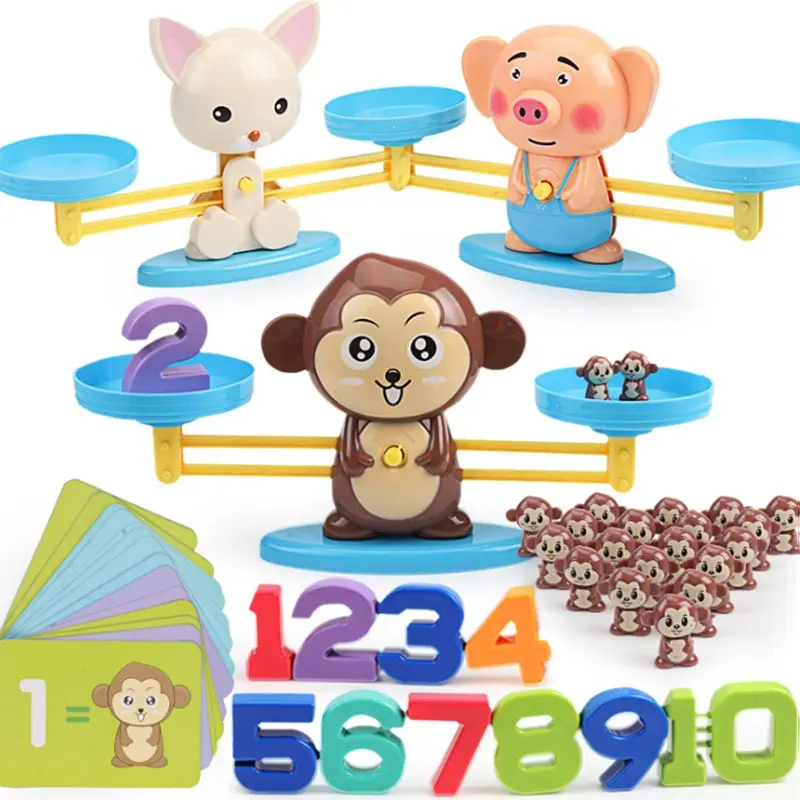 Educational Kids Learning Counting Toys Math Match Game Balance Scale Toys