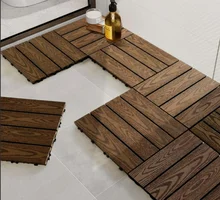 Water-proof Co-extrusion WPC DIY Tiles Balcony Popular Garden Interlocking Tiles Exterior Composite Small Decking