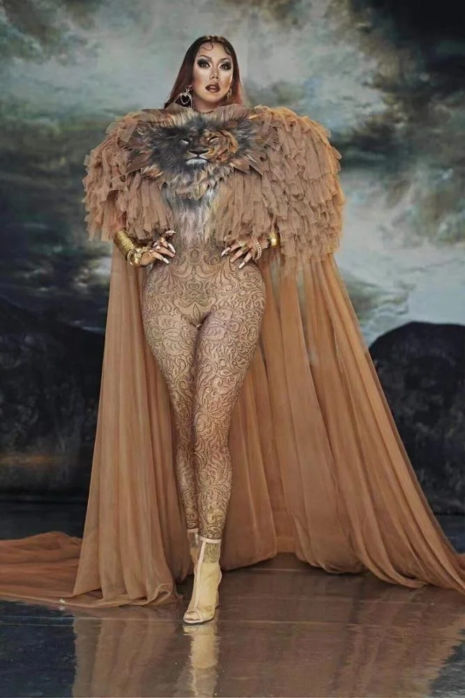 Sexy Lion King Costume for Women - Stage Dance Wear, Long Tail DJ Nightclub Outfit, Ideal for Birthday Celebrations & Parties Sexy Lion King Costume for Women - Stage Dance Wear, Long Tail DJ Nightclub Outfit, Ideal for Birthday Celebrations & Parties