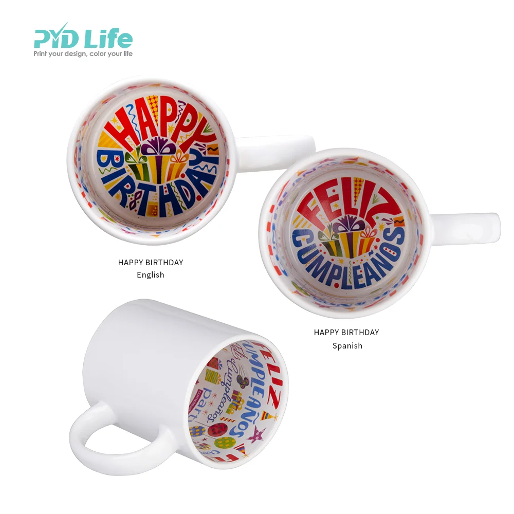 PYD Life Custom Promotional Mug Ceramic Sublimation Blanks Coffee Mug Happy New Year Merry Christmas 11oz Motto Mug