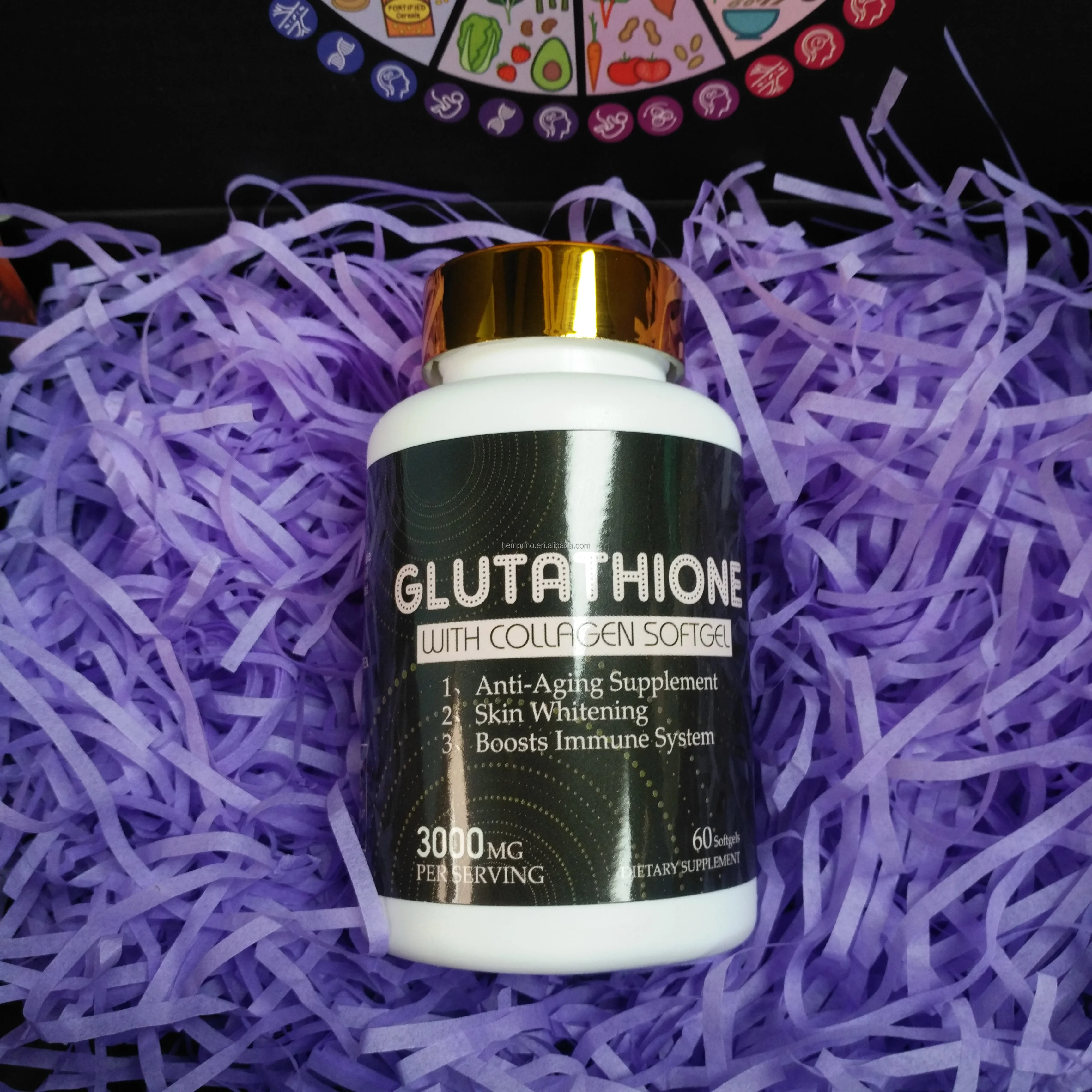 2022 OEM Private Label L-glutathione Capsules GSH Softgels Natural Skin Whitening Anti-Aging Support