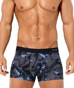 Custom Jacquard logo Soft Breathable Fabric Men's Tight Underwear Seamless Bulge 3D Pouch Men Sexy Boxer Briefs
