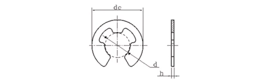 product high quality popular steel stainless steel e type external circlips lock retaining ring bearing washers for shafts-60
