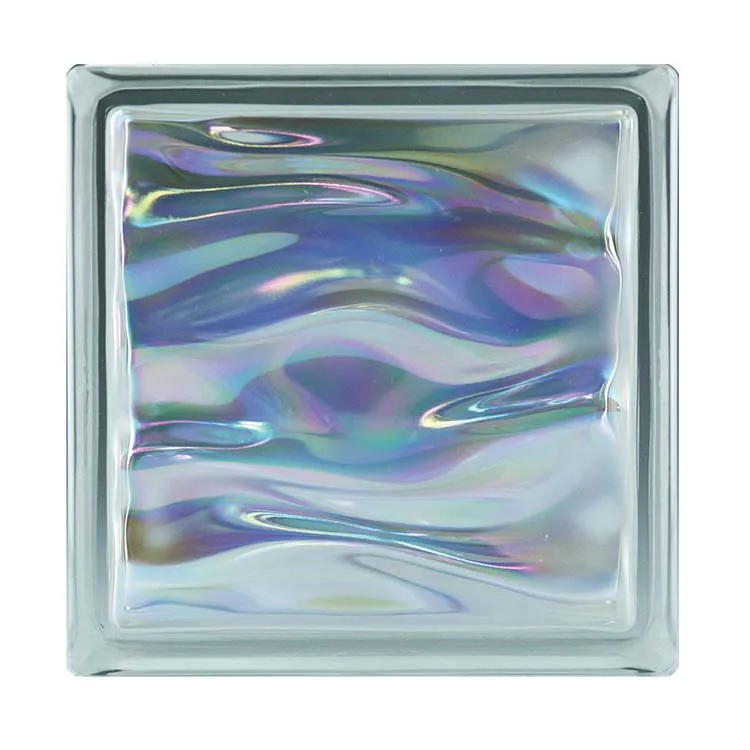 Metallized Hollow Glass Blocks Dichroic Color Textured Building Glass Blocks Bricks Fire Rated Decorative Building Glass Block