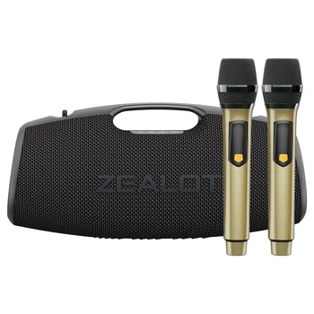 ZEALOT S78 ポータブルアウトドアスピーカー、2つの無線マイク付き