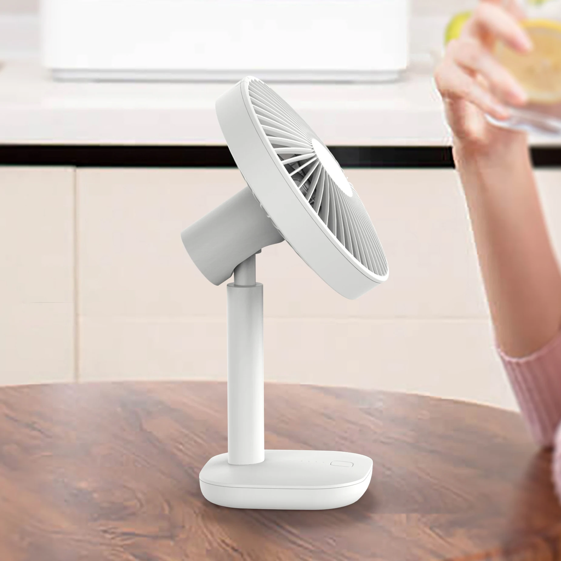 Mini Battery Operated Rechargeable USB Desk Fan, Portable Mini Desktop Cooling USB Fan with 3 Speeds Strong Wind For Home Office