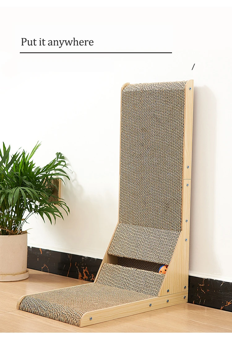 Lshaped Cat Scratcher Board Detachable Cat Scraper Scratching Post For