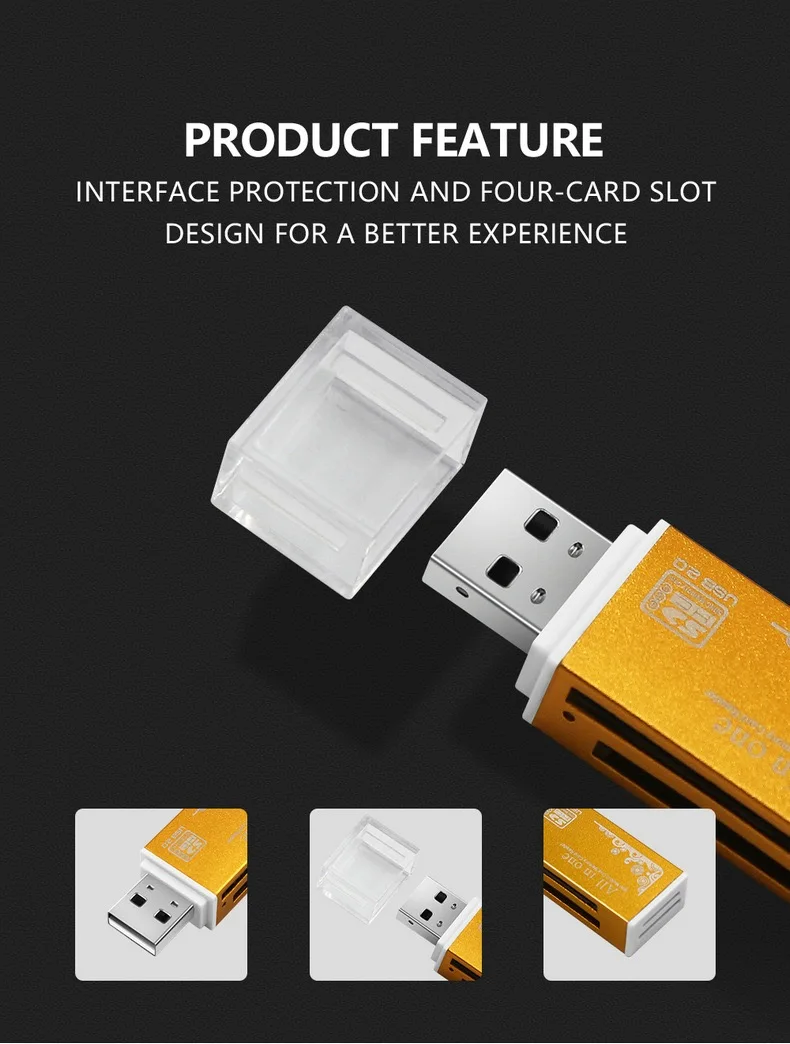 If you are searching for a supplier of a product with perfect quality control and highly competitive prices, which gives you an advantage in expanding your local market, then contact us now!  Competitive suppliers of  Multi Color Aluminum case USB2.0 Multifunctional Card Reader for SD/ TF/MS/M2 4 in 1 OTG Card Reader