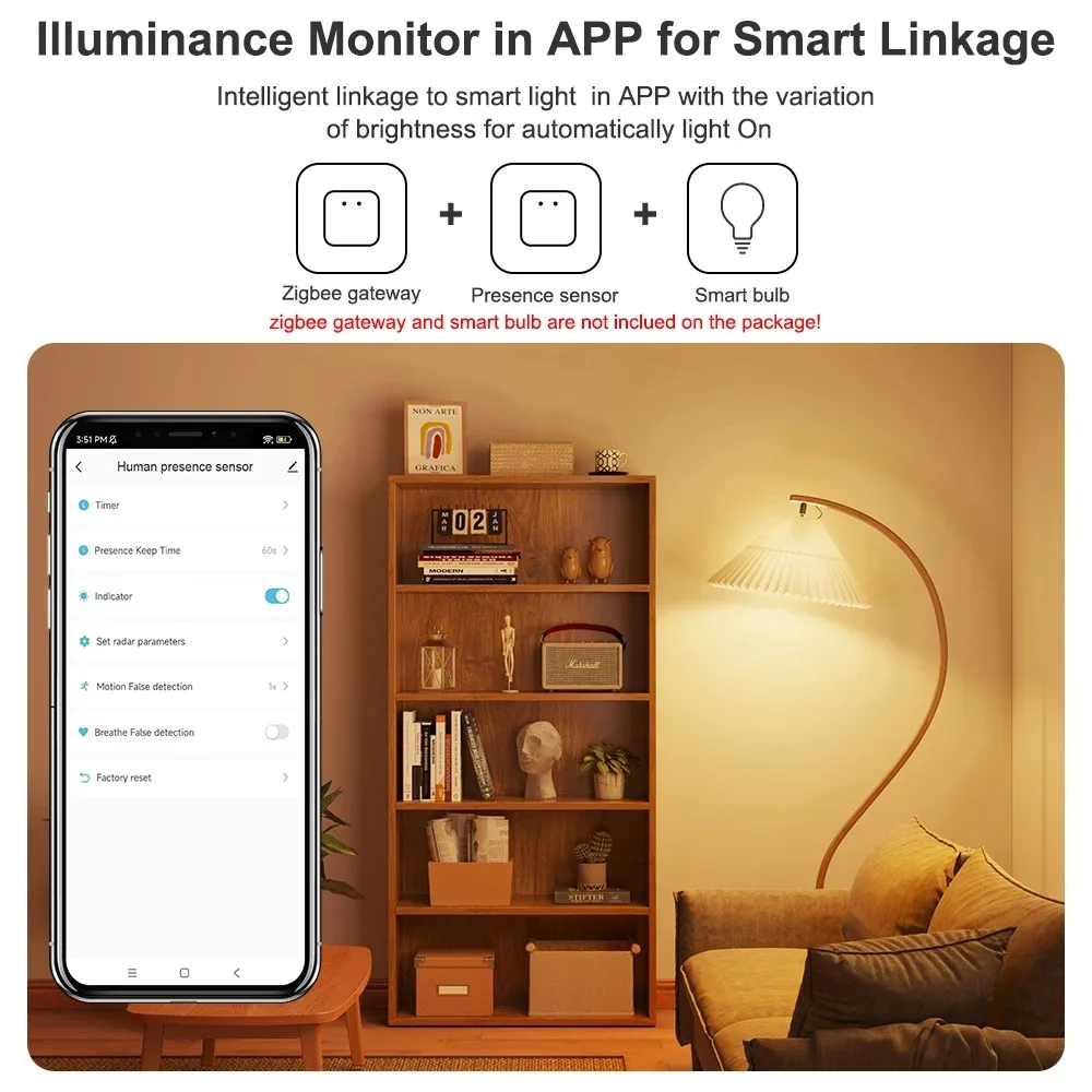 Tuya WiFi / Zigbee c Cảm biến chuyển động cơ thể người thông minh MmWave Radar vi sóng Phát hiện cường độ DC5V